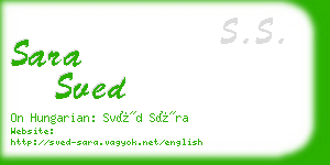 sara sved business card